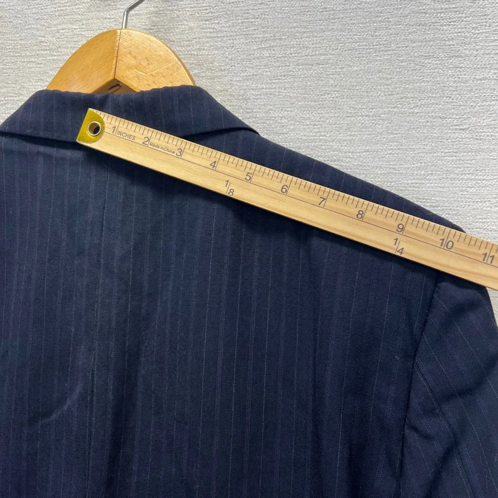 Daks London New York Wool‎ Blazer VTG Mens Navy Pinstripe Suit Jacket 44R USA